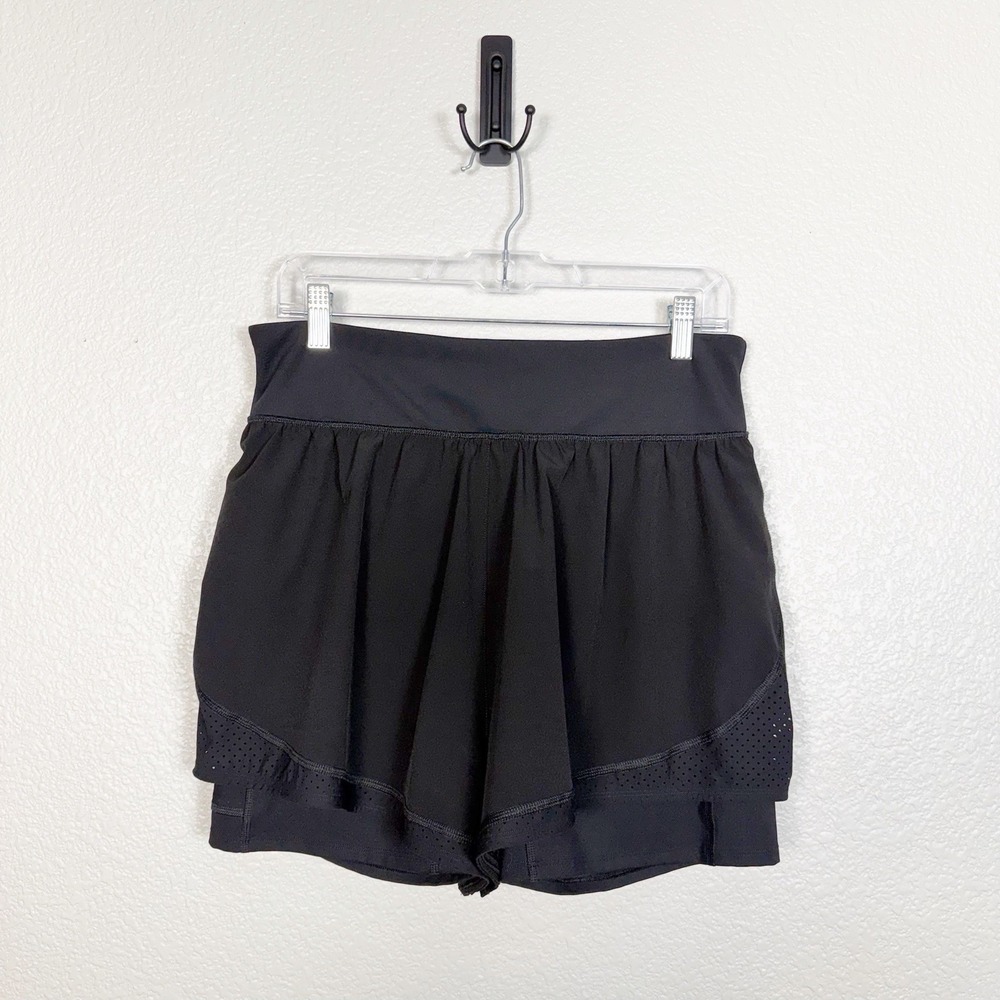 Spanx Get Moving Short Size XL Black Double Layered Active Workout Athletic - Picture 1 of 11